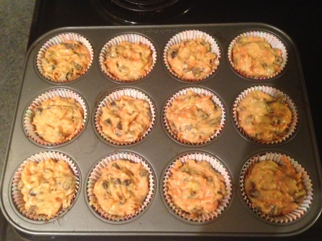 unbaked carrot muffins