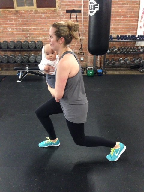 Janna lunge with baby J