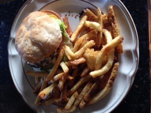 Burger and fries